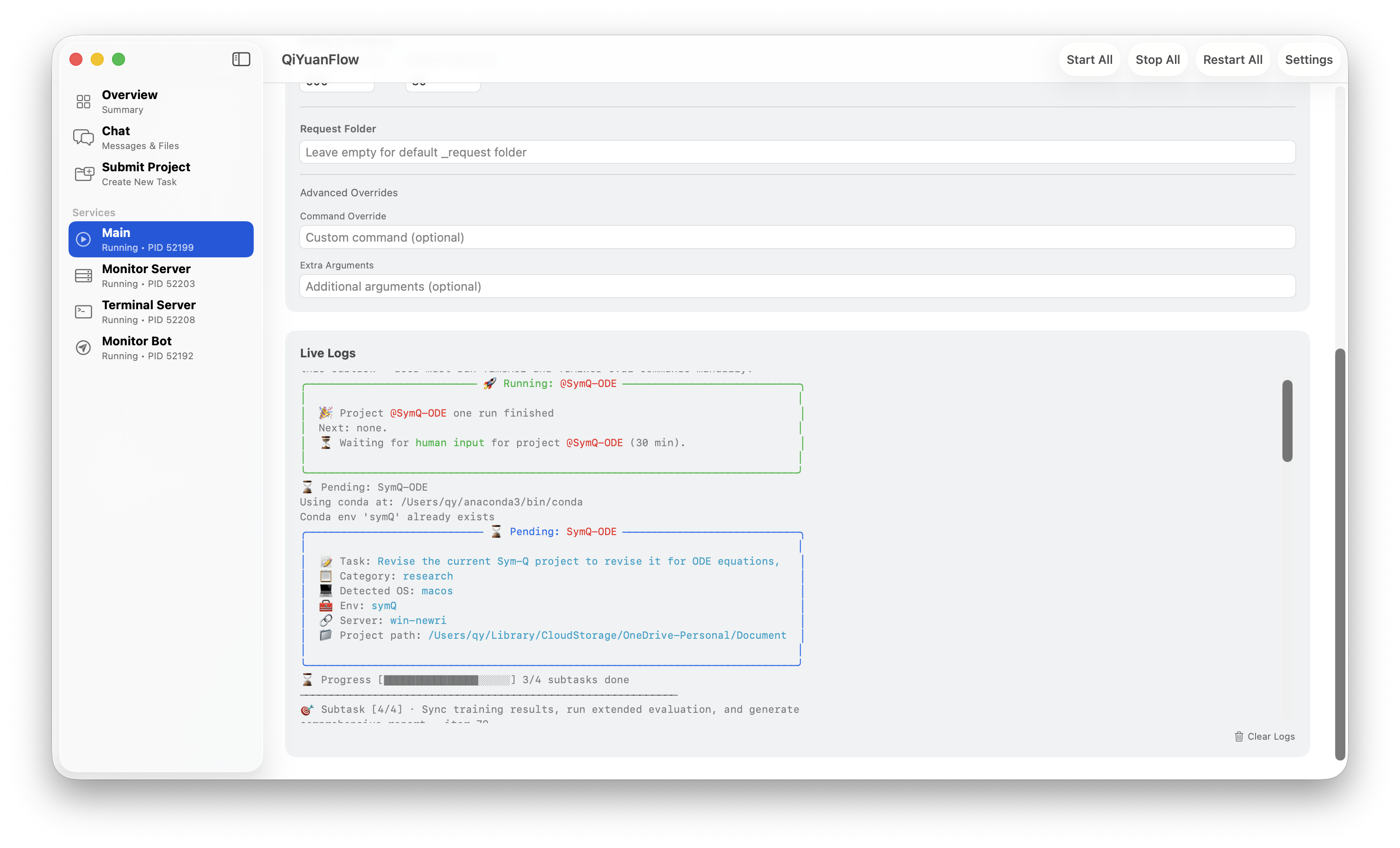 Live logs